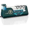 Professional Electric Knife Sharpener with 100% Diamond Abrasives & Precision Angle Guides, 3-Speed Variable 4-Stage Open Touch-Screen LCD Knife Sharpener for Straight, Serrated Edges, Scissors & Axes