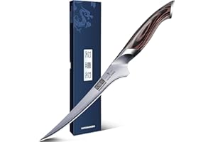 HOSHANHO Fillet Knife 7 Inch, Super Sharp Boning Knife in High Carbon Steel AUS-10, Professional Japanese Fish Knife for Meat Poultry Cutting