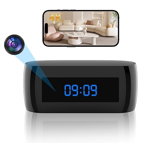 HD 4K Hidden Camera Clock, Clock Camera Spy Cam with Night Vision