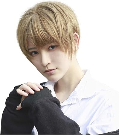 Amazon Co Jp ハンサムユニセックスウィッグ ロールプレイングショートストレートウィッグ ビューティー