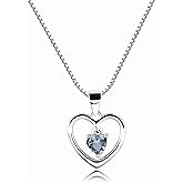 Cherished Moments Girl's .925 Sterling Silver "Dancing Heart" Simulated Birthstone Necklace