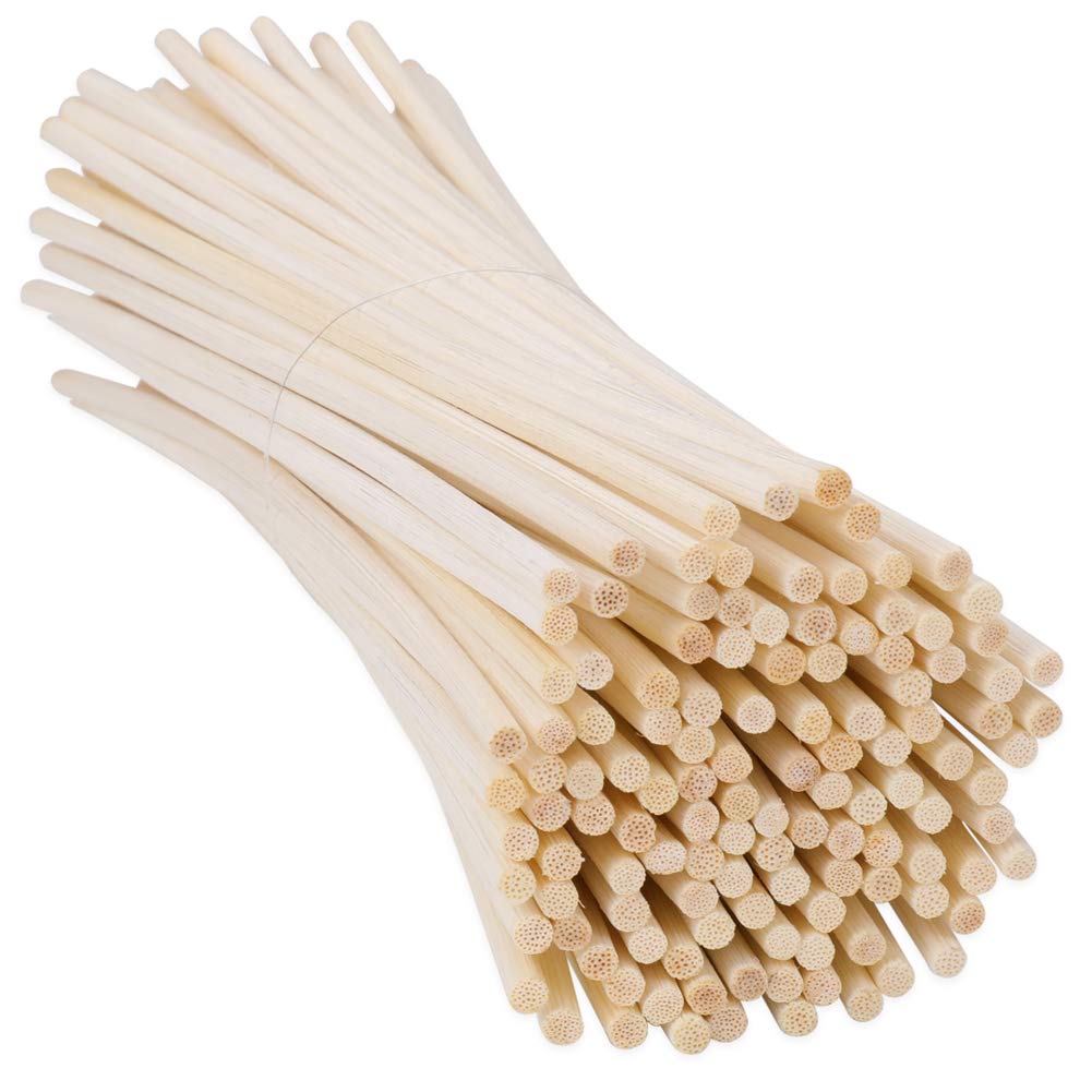 H&S 120pcs 4mm Thick Rattan Reed Diffuser Sticks - 23 cm Replacement Long Reed Diffuser Sticks for Room