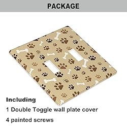 Pznen Dog Paws Double Toggle Light Switch Cover