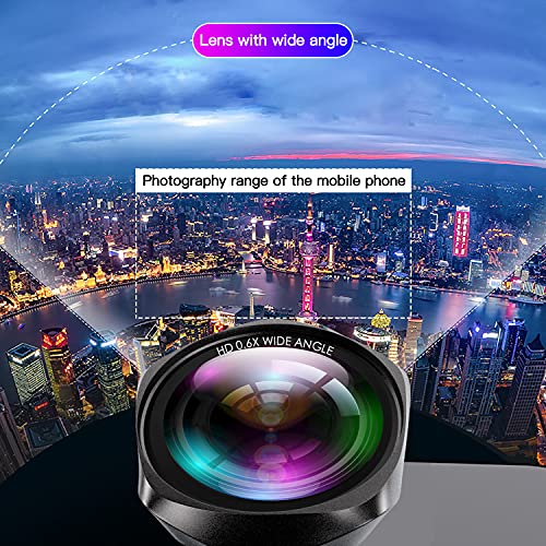 Conception De Lignes Ondulées Objectifs De Caméra De Téléphone HD-Objectifs avec 0.6X Super Grand Angle + 15X Macro + Objectif Fisheye 0.28X Compatible avec iPhone,Samsung Huawei iPad etc (Noir)