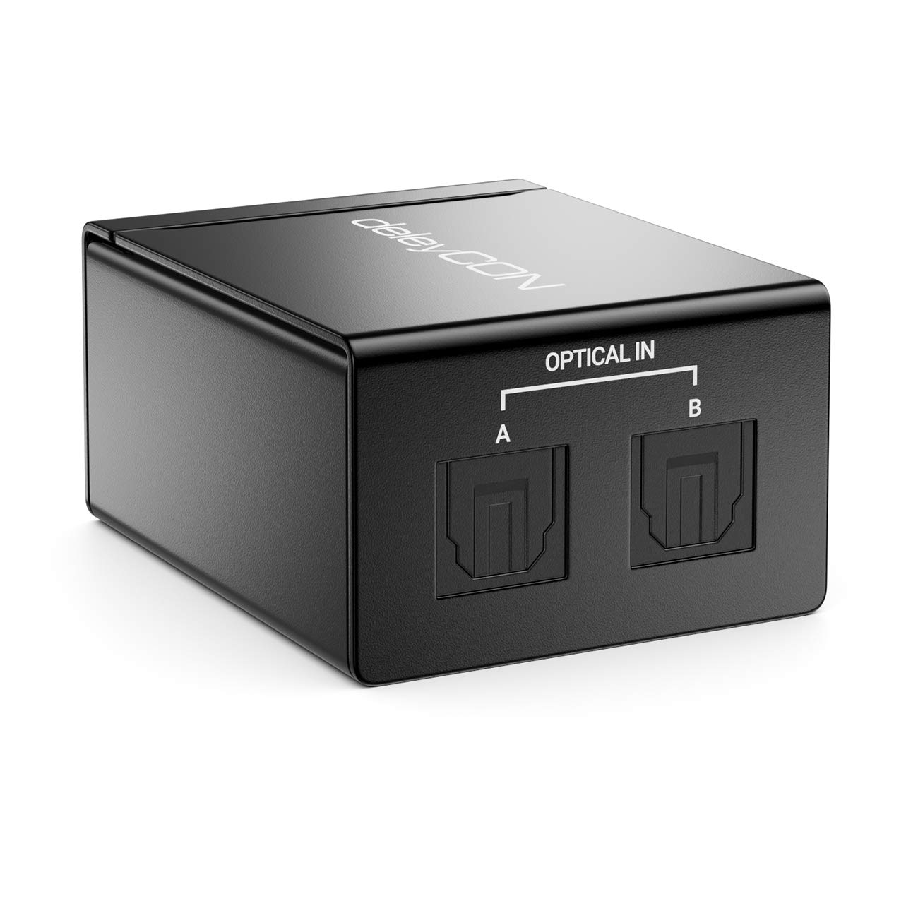 deleyCON Toslink 2x1 Switch SPDIF Audio Manual Switch Distributor Splitter (2x IN / 1x Out) Optical TOSLINK - Made of Metal