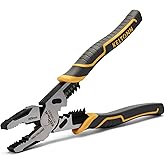 Fancytool Linesman Pliers Wire Stripper Crimper Cutter Combination Tool, 9" 6-in-1 Heavy Duty Cr-V Steel Pliers for Gripping, Stripping, Crimping, Electrical Work
