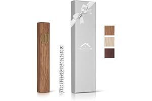 A&S MEZUZOT Wood Mezuzah Case with Scroll for Door Modern/Traditional Design, Easy Peel and Stick Mezuzah Cover, Home Blessing and Protection Houswarming Gift (Oak+ Gold, 6 Inches)