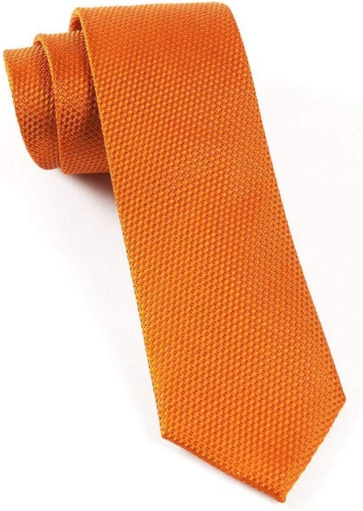 The Tie Bar 100 Woven Silk Solid Textured Burnt Orange Tie at Amazon Men’s Clothing store Neckties