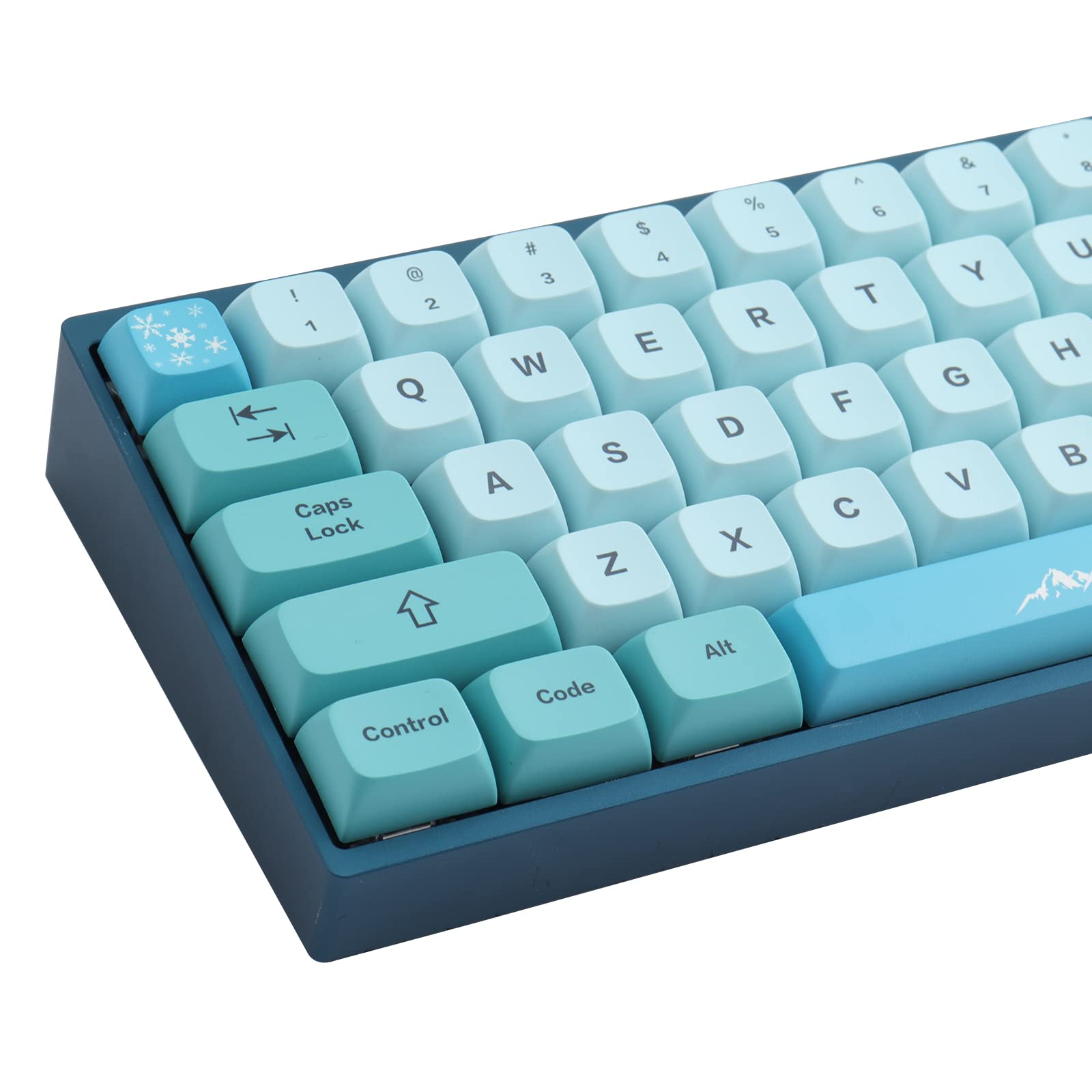 Hyekic PBT XDA Keycaps - 123-Key Dye-Sublimation Iceberg Set for ANSI Layout MX Keys Mechanical Keyboard