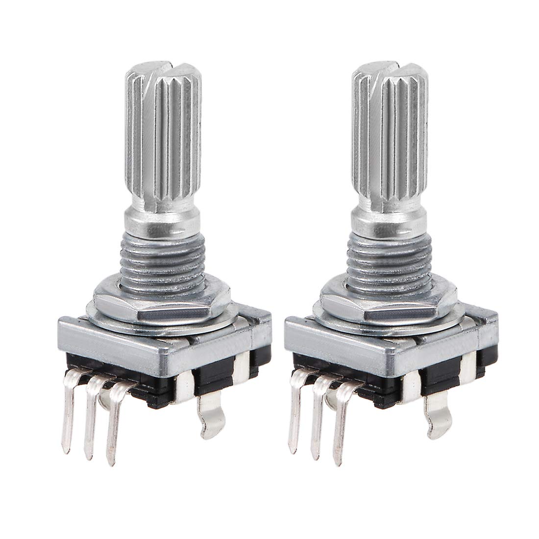 sourcing map 360 Degree Rotary Encoder Code Switch Digital Potentiometer 3 Pins 20mm 2pcs