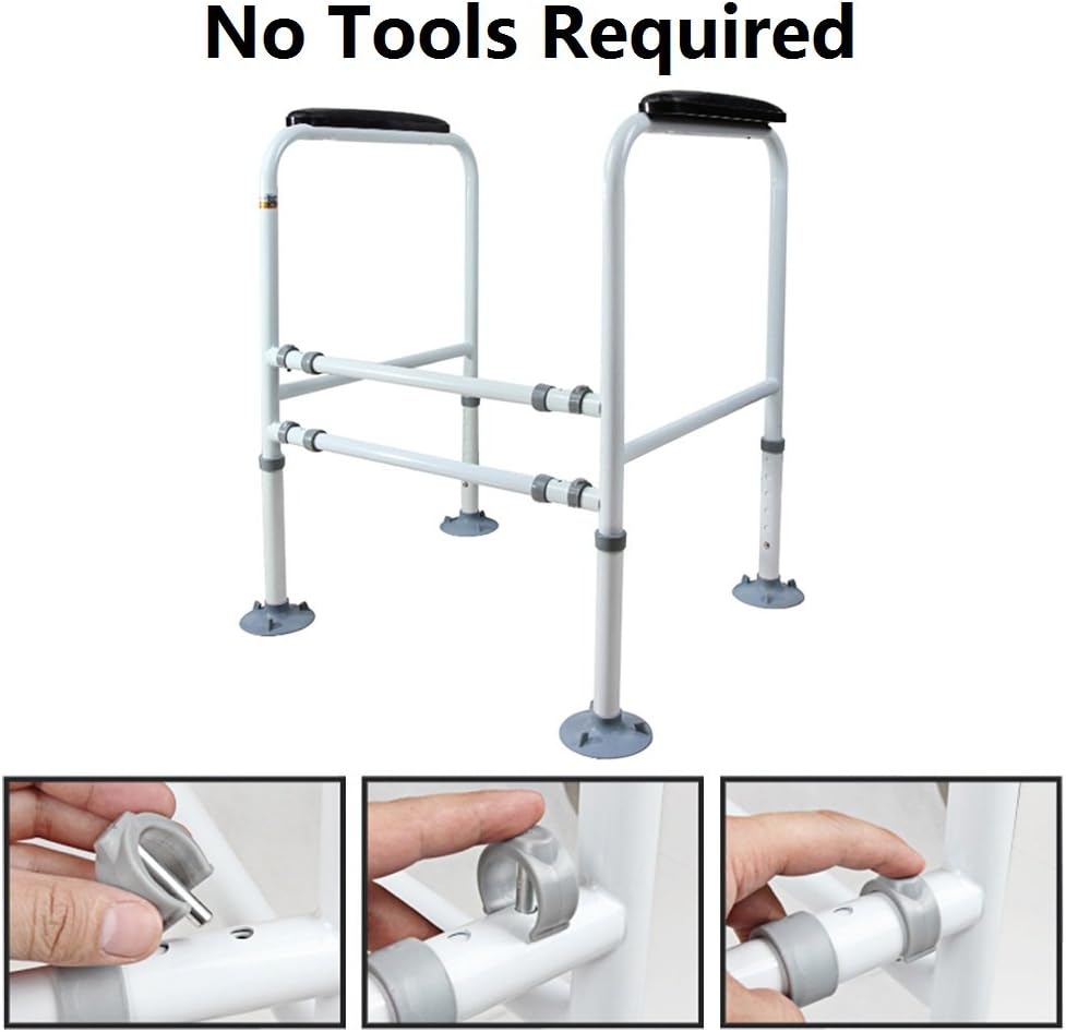Doremy Bathroom Safety Toilet Rail Stand Alone Adjustable Handrail Frame Suction Cups for The Elderly and The Pregnant Weak Patients Disabled Postoperative Safe Support Aid: Health & Personal Care