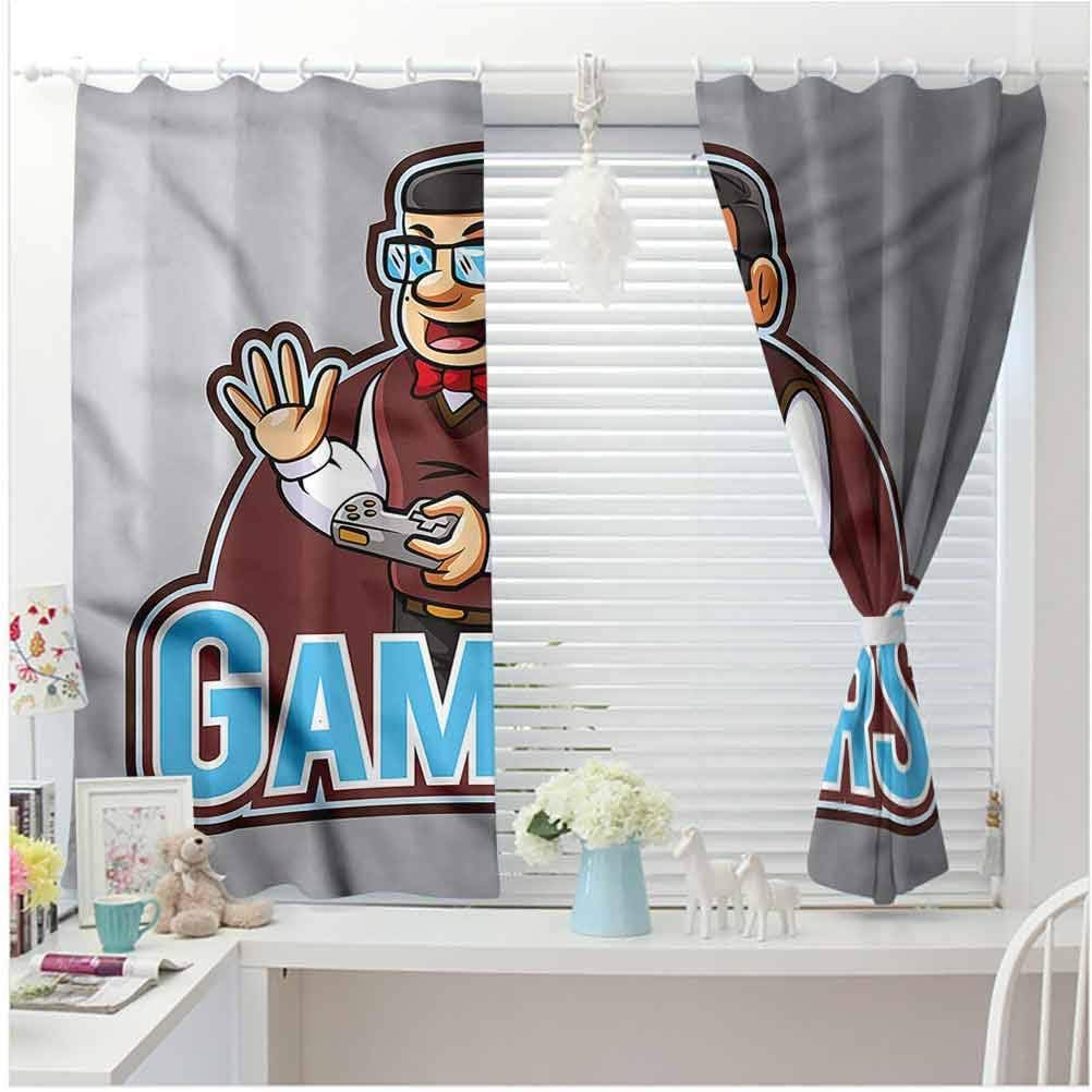 RenteriaDecor Gamer Energy Efficient Grommet Curtain Panel Nerd Guy