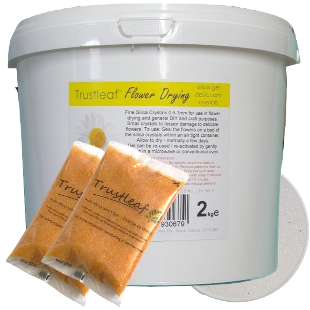 Trustleaf 2kg / 4.4lbs TUB Flower Drying Granular Silica Gel Crystals 0.5-1mm Grain Sand (2kg TUB - f)