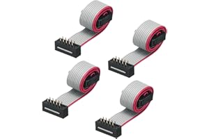 uxcell IDC Wire Flat Ribbon Cable FC/FD Connector A-Type 10Pins 2.54mm Pitch 0.2m Length Gray, 4pcs