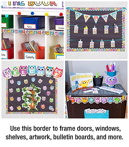 Carson Dellosa Colorful Owls Scalloped Borders (108277)