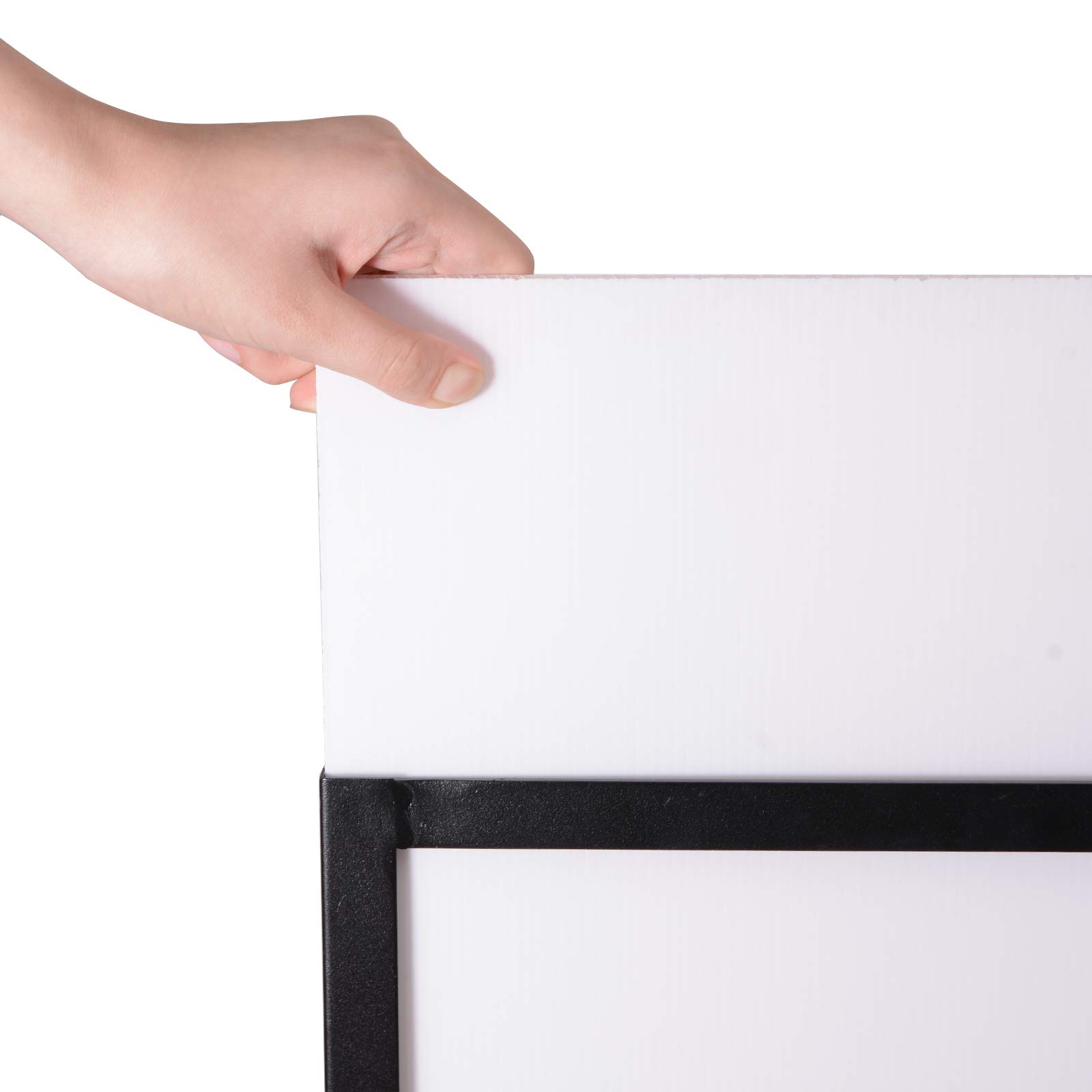 Voilamart Pavement Sign A-Board Sign Display Pavement Board Heavy Duty Steel A-Frame Double Sided Poster Stand Holder for Outdoor Advertising Shop with 2 PVC Panels