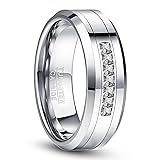 NUNCAD Titanium Men's Wedding Band Engagement Ring