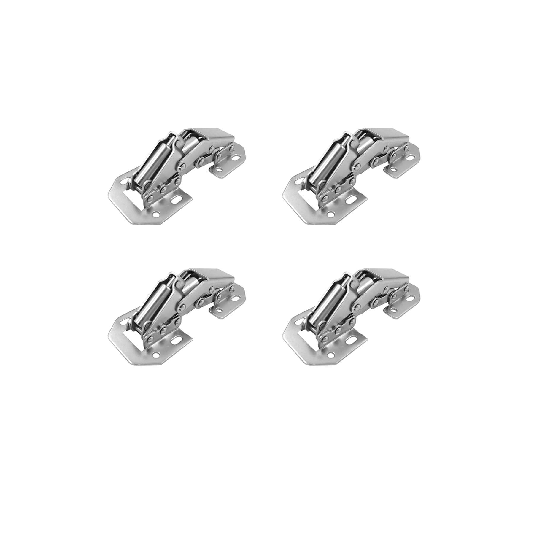 LIKERAINY Soft Closing Screw-on Hinge (4 Inch) with Damping 90 Degree Hinges Without Cup Drilling for Kitchen Cabinet Cupboard Light Door Steel Hinge for Full Overlay and Inset Doors Pack of 4