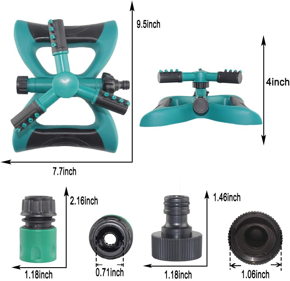 SZMZ Water Sprinkler Lawn Sprinkler, 360 Degree Rotating Durable and Portable Automatic Garden Sprinkler for Yard and Kids, Connected in Series for Large Area Irrigation and Easy to Install : Garden & Outdoor