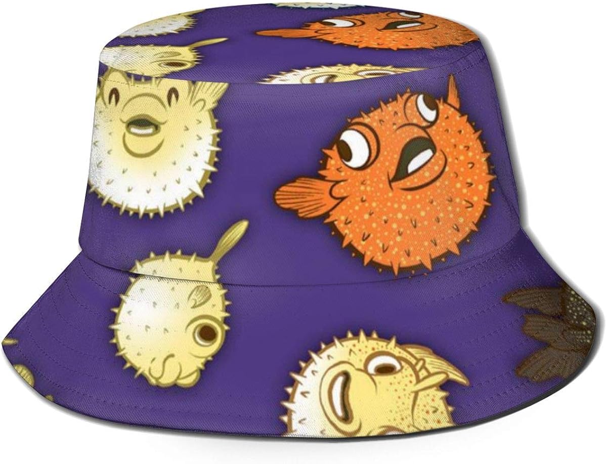 AJOR Unique Pufferfish Fishing Hat,Safari Cap,Outdoor Hat,Fisherman