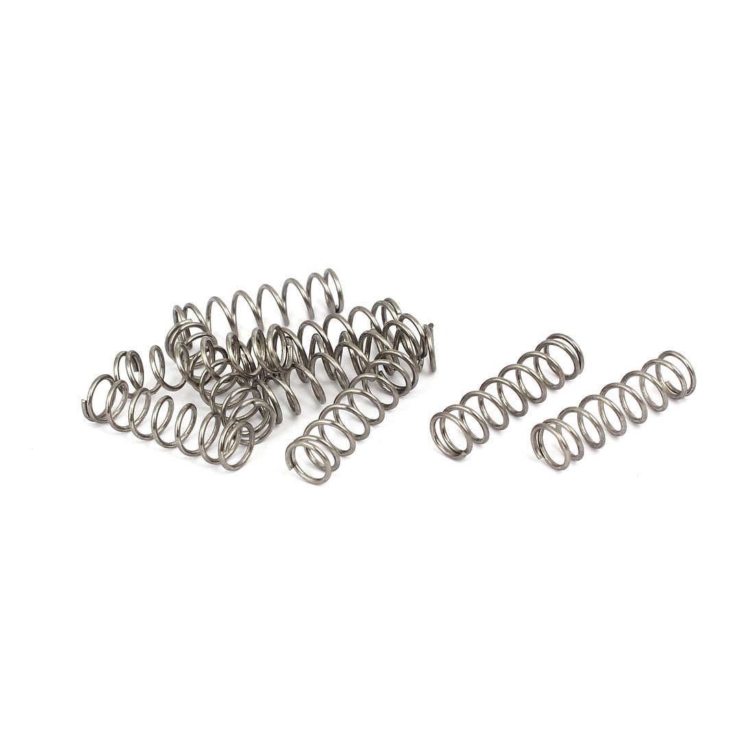 sourcingmap Compression Spring,304 Stainless Steel,7mm OD,0.8mm Wire Size,25mm Free Length,Silver Tone,10Pcs