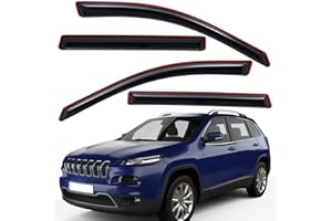 Lightronic Extra Durable Clip-on in-Channel Auto Vent Window Visor, Fits 2014-2023 Jeep Cherokee, UV Protection Rain Guard, O