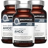 Quality of Life AHCC Kinoko Platinum 750 mg – Premium Immune Support Supplement, Pack of 3-60 Count Bottles