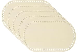 PATIKIL 5Pcs Crochet Basket Base, 10 x 6 Inch Oval Basket Bottoms Shaper Blank Wooden Base Bag Making Supplies Weaving Knitti