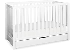 Carter's by DaVinci Colby 4-in-1 Convertible Crib with Trundle Drawer in White, Greenguard Gold Certified, Undercrib Storage