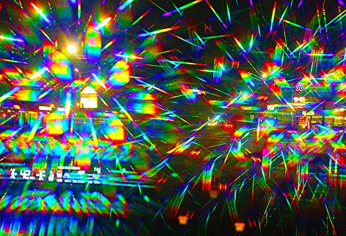 Rainbow Symphony Diffraction Fireworks Glasses - Neon Stars, Package of 25