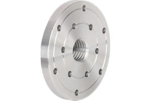 VINWOX 4" Wood Lathe Steel Faceplate, 1”x8TPI Spindle Thread Woodworking Machine Chuck Face Plate