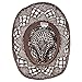 Dorfman Pacific Womens Straw Western Cowgirl Hat w/ Glass Beads (Brown)