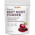 Hudetex Beetroot Powder Organic, 8oz, Freeze Dried Supports Liver Function & Body Energy, Keep Youth,Rich in Vitamin B12, Iron, Folic Acid - Non-GMO, Vegan