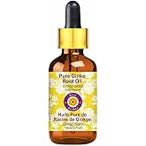 Deve Herbes Ginko Root Oil (Ginkgo biloba) with Glass Dropper | Cold Pressed | Pure | Natural | for Diluting Essential Oils | for Skin & Massage | Non-Sticky | Lightweight | Unisex | 30ml (1 oz)