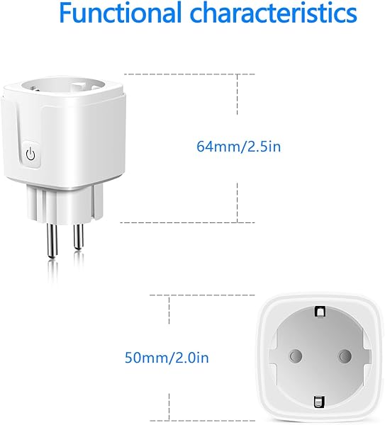 Enchufe Inteligente Wi Fi 16A Enchufe Smart Con Monitor de Energacompatible con Alexa y Google Home a red de 24 GHz NO se requiere Hub