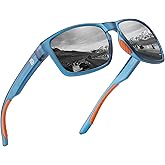 DUCO Polarized Sunglasses for Men and Women Retro Square UV400 Protection Lightweight Frame Driving Sun Glasses DC6288