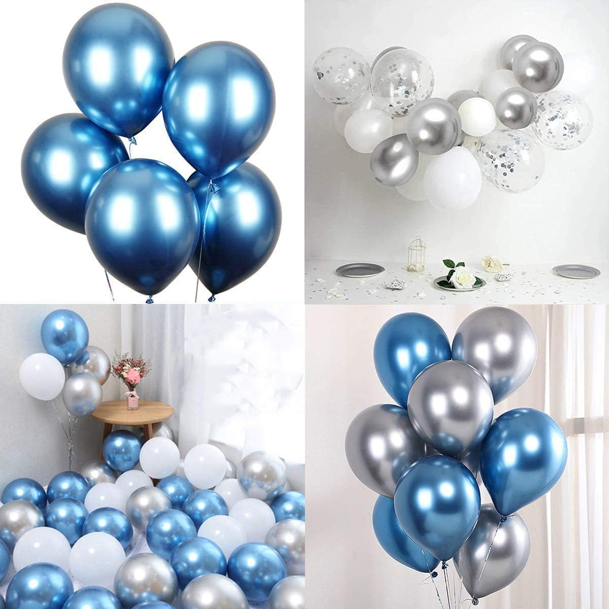 104pc Blue Balloon Arch Garland Kit Blue and Silver Balloons Navy Royal Blue Ballon Silver Metallic Balloons For Baby Shower Blue Birthday Balloon Wedding Party Decorations Supplies: Toys & Games