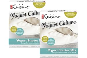 Euro Cuisine RI1020 All Natural Yogurt Culture Starter, for Dairy Free, Whole Milk, Protein Yogurt, Probiotic Yogurt Pouches for Homemade Yogurt 2pack