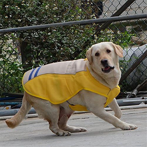 YaphetS Cooling Dog Vest,Swamp Cooler With Adjustable Side Straps And Highly Visible Reflective Padding (XL, Yellow)