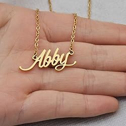 Aoloshow Abby Name Necklace Nameplate Charm Jewelry