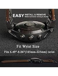 correa de reloj Fenix ??5 de YOOSIDE, acero inoxidable de 22 mm Ajuste rápido con correa de correa de reloj de cuero genuino para Garmin Fenix ??5   Fenix ??5 Plus   Forerunner 935   Instinct   Quatix 5 (NO para Fenix ??5X   5S), café
