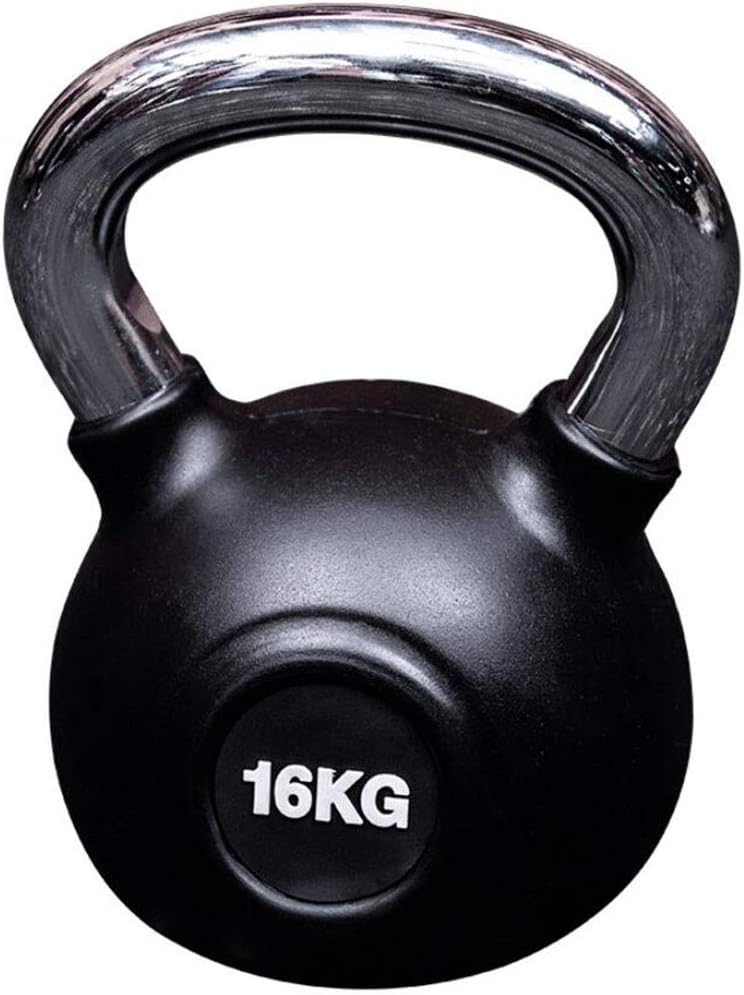 ELIUSI Kettlebells Weights 16kg, Vinyl Coated Kettlebell Weights for Workout and Strength Training,Black