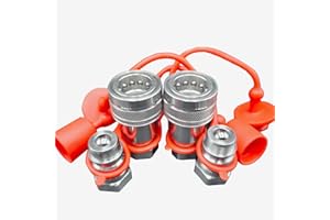 1/2" NPT Hydraulic Quick Connect Tractor Couplers,ISO 5675 Ball Pioneer Style Hydraulic Quick Coupler w/Dust Caps 2 Sets,DecoHongDi