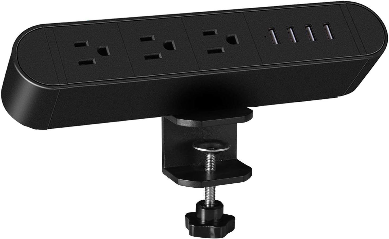Desk Clamp Power Strip 3 Outlet with 4 USB,The Clamp Edge