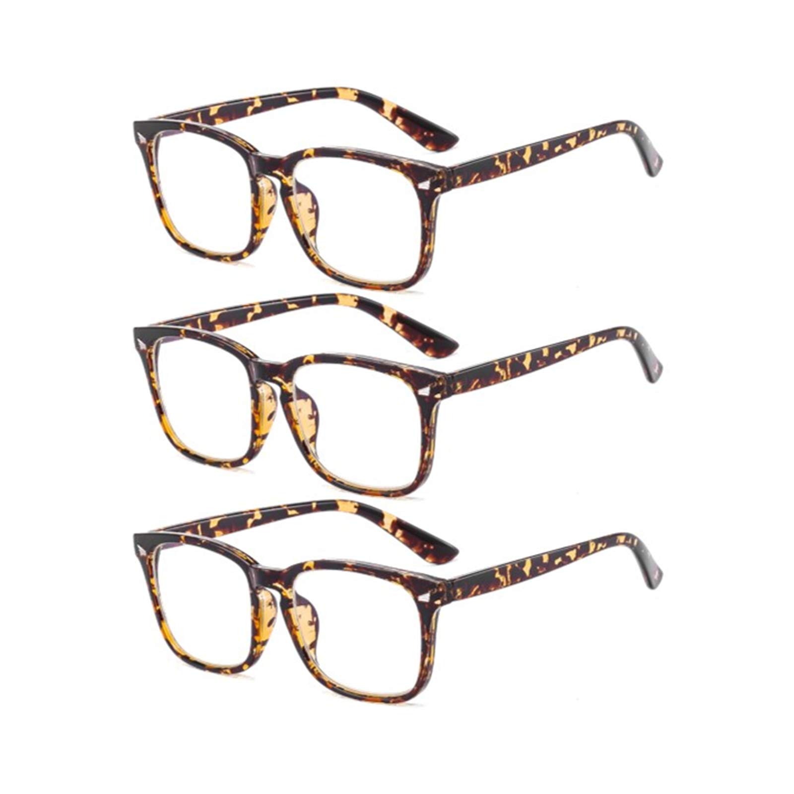 Suertree 3 Pack Anti-Blue Computer Reading Glasses, Blue Light Filter Eye Glasses, Blocking UV Computer Glasses, Visual Aided Glasses, Female Male Reading Glasses Black 1.5 BM573