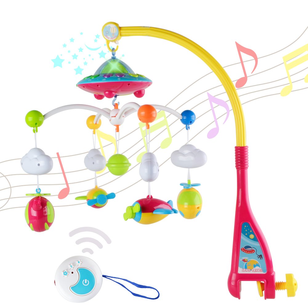 Baby Crib Mobile Musical Toy WISHTIME Rotating Overhead Stars Dreams