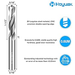 5/16" Drill Bits Solid Carbide Drill Bits, Tungsten