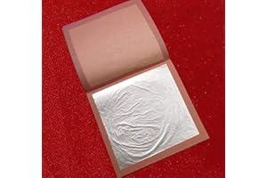 GOLD LEAF COMPANY GLC Gold Leaf Silver Leaf, 99.9% Pure Silver Leaf Varakh Foils 50pcs 3x5 Inch for Sweets Deco,Cake Baking,Chocolate,Supari,Serums,Ayurvedic Medicine,Decoration,Beauty Face Kits,Painting Art Crafts_