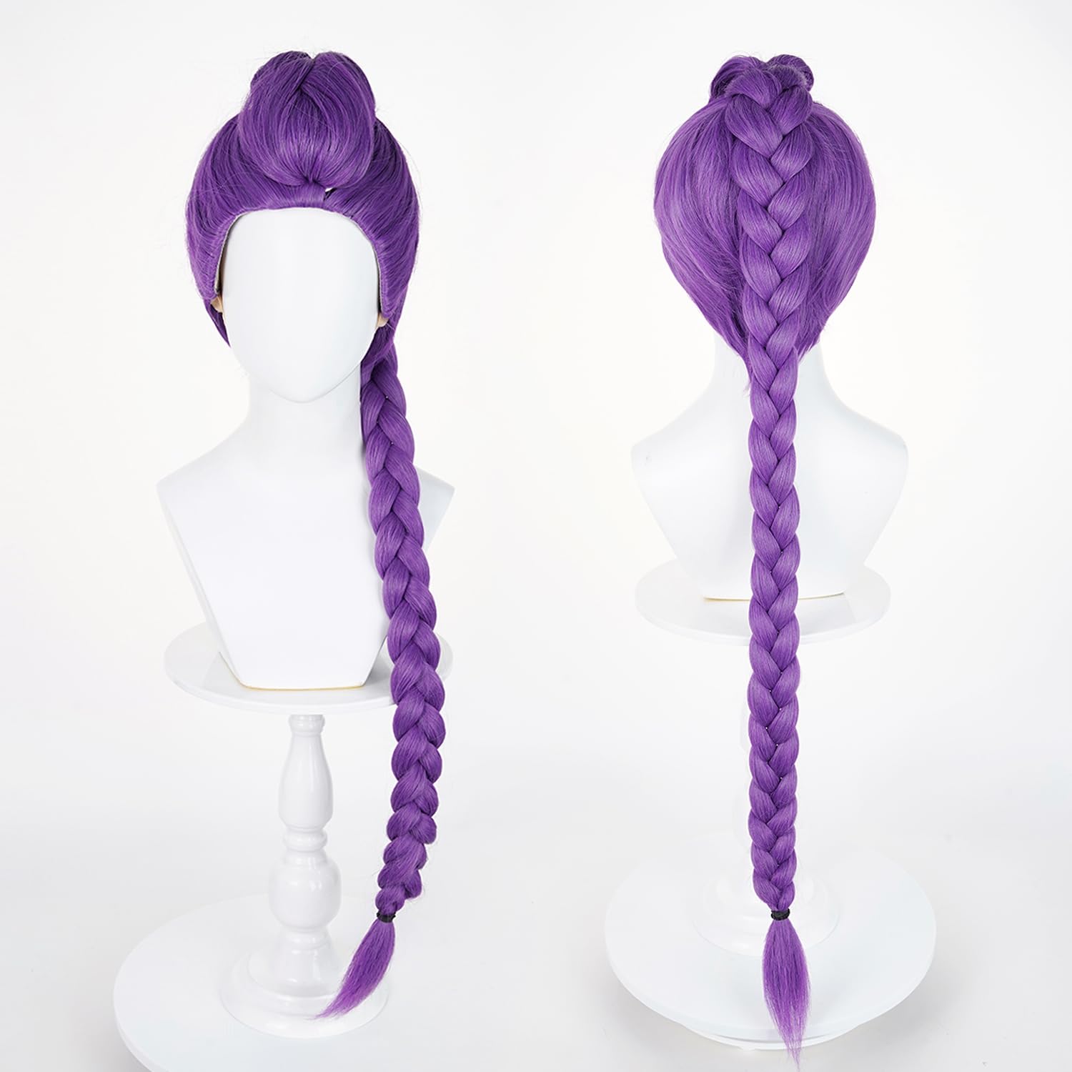 Photo 1 of ***(MAJOR DAMAGE/ SEE NOTES FOR DETAILS)***Wiggy Mermaid Long Purple Braid Wig for Women Purple Base Wig with Braids Ponytail Clip + Cap for Stage Party Halloween Costume Cosplay