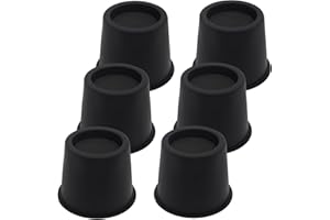 HANIHUA 6 Pack Bed Risers 4 inch Heavy Duty Furniture Risers, Table Risers Bed Lifts Risers for Sofa, Couch, Desk, Cabinet, Bed Frame Risers Supports Up to 3,600 Lbs Black